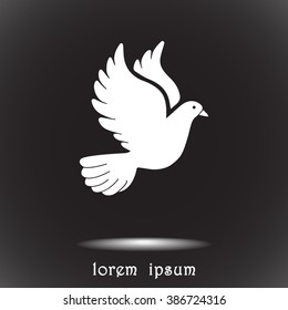 Dove sign icon, vector illustration. Flat design style
