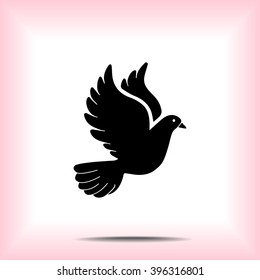 Dove sign icon, vector illustration. Flat design style