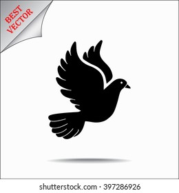 Dove sign icon, vector illustration. Flat design style