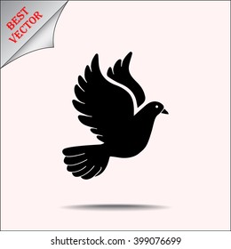 Dove sign icon, vector illustration. Flat design style