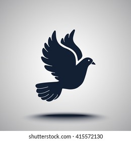 Dove sign icon, vector illustration. Flat design style