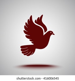 Dove sign icon, vector illustration. Flat design style