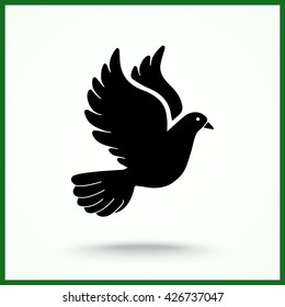 Dove sign icon, vector illustration. Flat design style