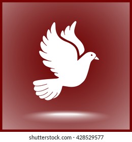 Dove sign icon, vector illustration. Flat design style