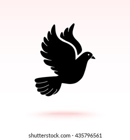 Dove sign icon, vector illustration. Flat design style