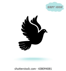 Dove sign icon, vector illustration. Flat design style