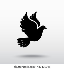 Dove Sign Icon Vector Illustration Flat Stock Vector (Royalty Free ...