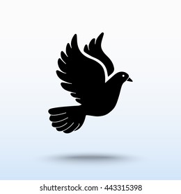 Dove sign icon, vector illustration. Flat design style