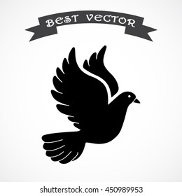 Dove sign icon, vector illustration. Flat design style