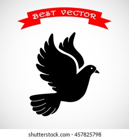 Dove sign icon, vector illustration. Flat design style