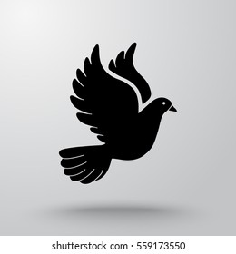 Dove sign icon, vector illustration. Flat design style