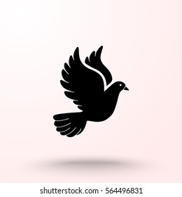 Dove sign icon, vector illustration. Flat design style