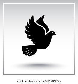 Dove sign icon, vector illustration. Flat design style