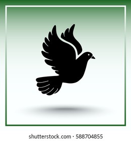 Dove sign icon, vector illustration. Flat design style