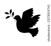 Dove sihoutte olive branch design
