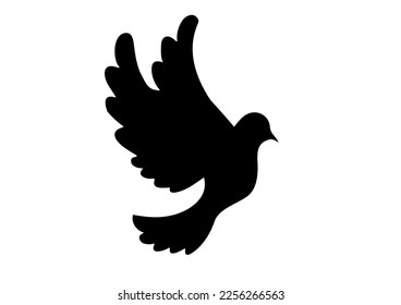 dove silhouette in black illustration