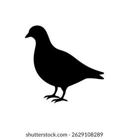 Dove silhouette icon vector flat design on white background.