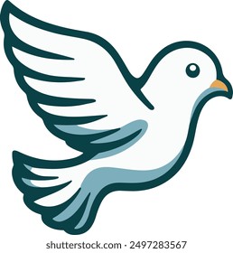 Dove silhouette illustration vector with white background