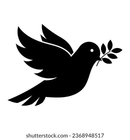 dove silhouette logo peace vector 