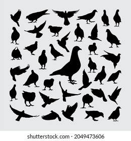 Dove Silhouette. A set of dove silhouettes