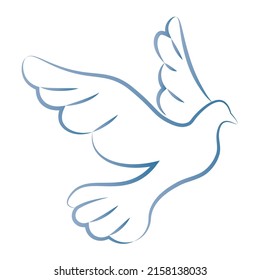 Dove silhouette. A symbol of peace. Vector illustration.