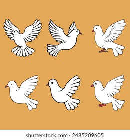 dove silhouette vector illustration .