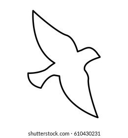 dove silhpuette isolated icon vector illustration design