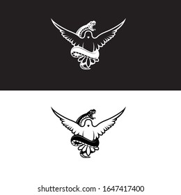 Dove and Snake Logo Illustration