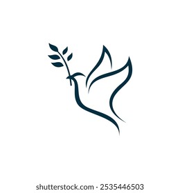 dove with stalk logo template