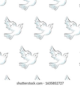 dove, symbol of peace, graphic sketch, line art bird 