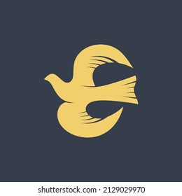 The dove is a symbol of peace, meekness and the Spirit of God. Bird logo.