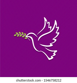 Dove, a symbol of peace and purity. The biblical symbol of the Holy Spirit.