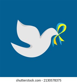 The dove is a symbol of peace with a ribbon in the color of the Ukrainian flag