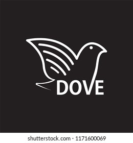 Dove Text Logo Vector stock template