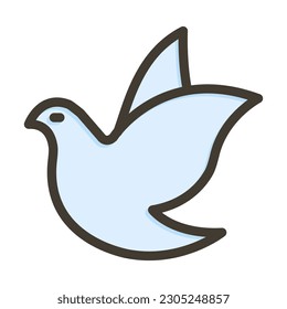 Dove Thick Line Filled Colors For Personal And Commercial Use.
