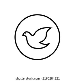 Dove thin line icon. Symbol in trendy outline style. Premium design for web and apps. Perfect for UI.