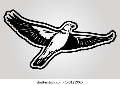 DOVE VECTOR ART HAND MADE DRAWING