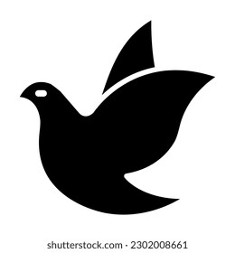 Dove Vector Glyph Icon Design