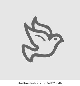 Dove vector icon eps 10. Bird simple isolated logo pictogram.