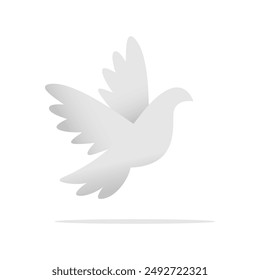 Dove vector icon. Dove illustration. Peace dove. Doves of peace. Flying pigeon. 