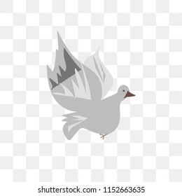 Dove vector icon isolated on transparent background, Dove logo concept