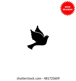 Dove vector icon isolated on white background.