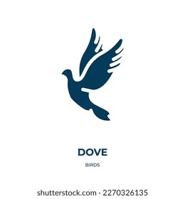 dove vector icon. dove, love, hope filled icons from flat birds concept. Isolated black glyph icon, vector illustration symbol element for web design and mobile apps