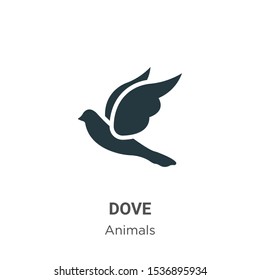 Dove vector icon on white background. Flat vector dove icon symbol sign from modern animals collection for mobile concept and web apps design.