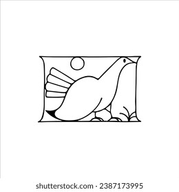dove vector illustration outline concept