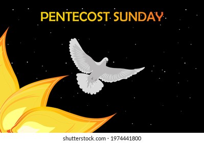 Dove vector illustration for Pentecost Sunday with nice creative design. Gifts of the Holy spirit, Pentecost Sunday 