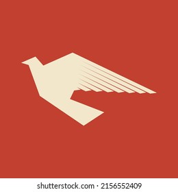 Dove vector illustration. Pigeon. Logo in the form of a bird, a symbol of the world, the image of God's Spirit.