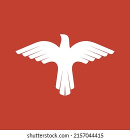 Dove vector illustration. Pigeon. Logo in the form of a bird, a symbol of the world, the image of God's Spirit.