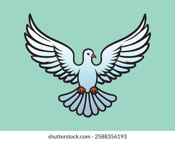 Dove Vector Image, Bird of Peace Vector Image, Bird Dove Image Vector, Bird Pigeon Vector Illustration.