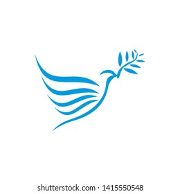 Dove vector. Isolated blue icon